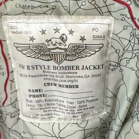 Boy’s Brown Bomber Jacket with Patches Aviator 6-8 - Picture 6 of 6